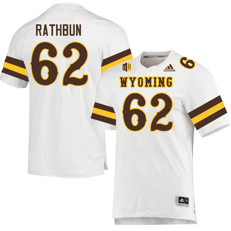 Wyoming Cowboys #62 Spencer Rathbun College Football Jerseys Stitched-White